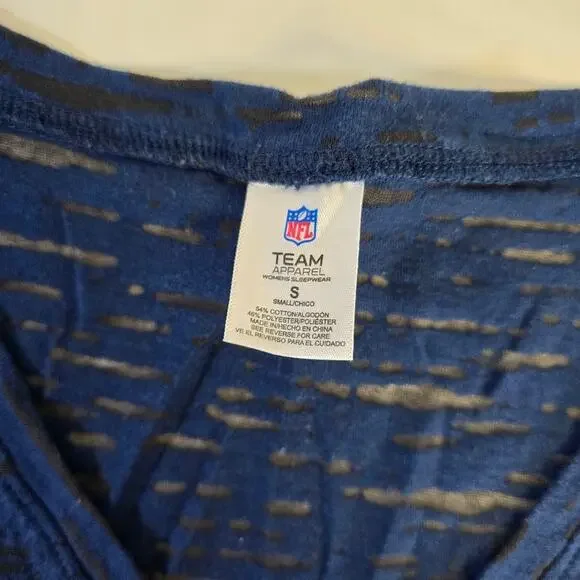 NFL Team Apparel Chargers Blue Black Sheer Burnout T-shirt size Small - Picture 3 of 6